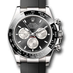 Rolex White Gold Cosmograph Daytona Watch - Black Cerachrom Bezel - Black And Steel Index Dial - Oysterflex Strap - 126519ln bkstiof