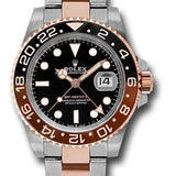 Rolex Everose Rolesor GMT-Master II 40 Watch - Black And Brown Root Beer Bezel - Black Dial - Oyster Bracelet - 126711CHNR bk