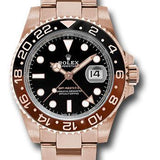 Rolex Everose GMT-Master II 40 Watch - Black And Brown Bezel - Black Dial - Oyster Bracelet - 126715CHNR bk