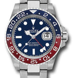 Rolex White Gold GMT-Master II 40 Watch - Blue and Red Pepsi Bezel - Blue Dial - Oyster Bracelet - 126719BLRO bl