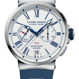 Ulysse Nardin Marine Chronograph 43 mm - Steel Case - White Blue Dial - Rubber Strap