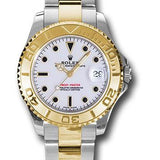 Rolex Steel and Yellow Gold Yacht-Master 35 Watch - White Dial - 168623 w