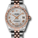 Rolex Steel and Everose Gold Datejust 31 Watch - 24 Diamond Bezel - Mother-Of-Pearl Diamond Roman Vi Roman Dial - Jubilee Bracelet - 178341 mdrj