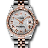 Rolex Steel and Everose Gold Datejust 31 Watch - 24 Diamond Bezel - Mother-Of-Pearl Roman Dial - Jubilee Bracelet - 178341 mrj