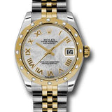 Rolex Steel and Yellow Gold Datejust 31 Watch - 24 Diamond Bezel - Mother-Of-Pearl Roman Dial - Jubilee Bracelet - 178343 mrj