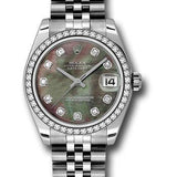 Rolex Steel and White Gold Datejust 31 Watch - 46 Diamond Bezel - Mother-Of-Pearl Diamond Dial - Jubilee Bracelet - 178384 dkmdj