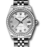 Rolex Steel and White Gold Datejust 31 Watch - 46 Diamond Bezel - Silver Jubilee Diamond Dial - Jubilee Bracelet - 178384 sjdj