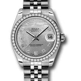 Rolex Steel and White Gold Datejust 31 Watch - 46 Diamond Bezel - White Goldust Mother-Of-Pearl Arabic Dial - Jubilee Bracelet - 178384 wgdmdaj