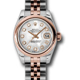 Rolex Steel and Everose Gold Rolesor Lady Datejust 26 Watch - Domed Bezel - Mother-Of-Pearl Diamond Dial - Jubilee Bracelet - 179161 mdj