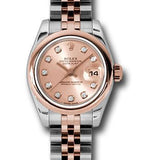 Rolex Steel and Everose Gold Rolesor Lady Datejust 26 Watch - Domed Bezel - Pink Champagne Diamond Dial - Jubilee Bracelet - 179161 pdj