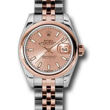 Rolex Steel and Everose Gold Rolesor Lady Datejust 26 Watch - Domed Bezel - Pink Index Dial - Jubilee Bracelet - 179161 psj