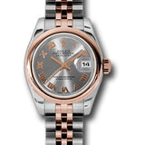 Rolex Steel and Everose Gold Rolesor Lady Datejust 26 Watch - Domed Bezel - Steel Roman Dial - Jubilee Bracelet - 179161 strj