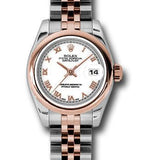 Rolex Steel and Everose Gold Rolesor Lady Datejust 26 Watch - Domed Bezel - White Roman Dial - Jubilee Bracelet - 179161 wrj