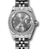 Rolex Steel and White Gold Lady Datejust 26 Watch - 46 Diamond Bezel - Rhodium Roman Dial - Jubilee Bracelet - 179384 rrj