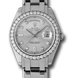 Rolex Platinum Day-Date Special Edition 39 Watch - 40 Diamond Bezel - Grey Diamond Dial - 18946 gd