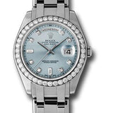 Rolex Platinum Day-Date Special Edition 39 Watch - 40 Diamond Bezel - Glacier Blue Diamond Dial - 18946 glad