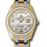 Rolex Yellow Gold Day-Date Special Edition 39 Watch - 40 Diamond Bezel - Mother-Of-Pearl Diamond Dial - 18948tri md