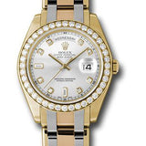 Rolex Yellow Gold Day-Date Special Edition 39 Watch - 40 Diamond Bezel - Silver Diamond Dial - 18948tri sd