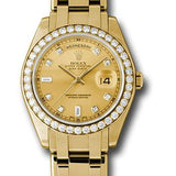 Rolex Yellow Gold Day-Date Special Edition 39 Watch - 40 Diamond Bezel - Champagne Diamond Dial - 18948 chd