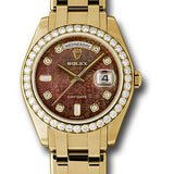 Rolex Yellow Gold Day-Date Special Edition 39 Watch - 40 Diamond Bezel - Dark Mother-Of-Pearl Jubilee Diamond Dial - 18948 dkmjd