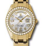 Rolex Yellow Gold Day-Date Special Edition 39 Watch - 40 Diamond Bezel - Mother-Of-Pearl Diamond Dial - 18948 md