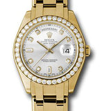 Rolex Yellow Gold Day-Date Special Edition 39 Watch - 40 Diamond Bezel - Silver Diamond Dial - 18948 sd