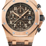 Audemars Piguet Royal Oak Offshore 42mm Selfwinding Chronograph Rose Gold Brown Arabic Dial Leather Bracelet - 26470OR.OO.A099CR.01