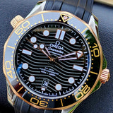 Omega Seamaster Diver 300M Rare Sedna Gold 42mm 210.22.42.20.01.002 Black Dial Complete Set