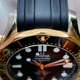 Omega Seamaster Diver 300M Rare Sedna Gold 42mm 210.22.42.20.01.002 Black Dial Complete Set