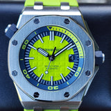 Audemars Piguet Royal Oak Offshore Diver 15710ST.OO.A038CA.01 Green Index Stainless Steel Rubber 42mm Automatic