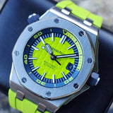 Audemars Piguet Royal Oak Offshore Diver 15710ST.OO.A038CA.01 Green Index Stainless Steel Rubber 42mm Automatic