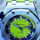 Audemars Piguet Royal Oak Offshore Diver 15710ST.OO.A038CA.01 Green Index Stainless Steel Rubber 42mm Automatic