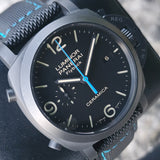 Panerai Luminor Chrono Flyback Black Ceramic 44mm Black Dial Leather Strap PAM00580