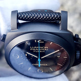 Panerai Luminor Chrono Flyback Black Ceramic 44mm Black Dial Leather Strap PAM00580