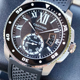 Cartier Calibre de Cartier Diver Watch - 42 mm Steel Case - Black Dial - Black Rubber Strap - W7100056