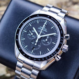 Omega Speedmaster Moonwatch Co-Axial RARE Chronograph/Date Function Black Dial 311.30.44.50.01.002 44mm Box & Papers WARRANTY