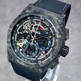 Zenith DEFY El Primero 21 Black Carbon Skeleton Dial Chronograph 10.9000.9004/96.R921 44mm Box & Papers WARRANTY