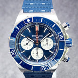 Breitling Super Chronomat B01 Blue Dial AB0136 44mm Box & Papers WARRANTY