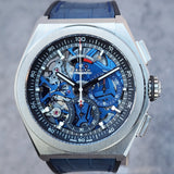 Zenith Defy El Primero 21 Blue Skeleton Chronograph 95.9002.9004/78.R584 44m Skeleton Full Set WARRANTY