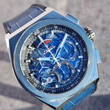 Zenith Defy El Primero 21 Blue Skeleton Chronograph 95.9002.9004/78.R584 44m Skeleton Full Set WARRANTY