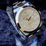 Rolex Datejust Smooth Bezel Steel/Yellow Gold Gold Motif Dial Oyster Bracelet 126303 41mm Gold Dial Full Set WARRANTY