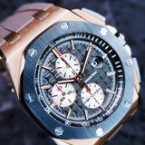 Audemars Piguet Royal Oak Offshore Chronograph Black Rose Gold Black Ceramic 26401RO.OO.A002CA.01 44mm Black/White Dial  Full Set WARRANTY
