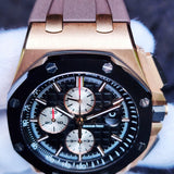 Audemars Piguet Royal Oak Offshore Chronograph Black Rose Gold Black Ceramic 26401RO.OO.A002CA.01 44mm Black/White Dial  Full Set WARRANTY