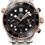 Omega Seamaster Diver 300M Omega Co-Axial Master Chronometer Chronograph - 44 mm Sedna Gold Case - Black Dial - Steel And Sedna Gold Bracelet - 210.20.44.51.01.001