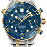 Omega Seamaster Diver 300M Omega Co-Axial Master Chronometer Chronograph - 44 mm Steel And Yellow Gold Case - Blue Dial - 210.20.44.51.03.001