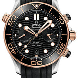 Omega Seamaster Diver 300M Omega Co-Axial Master Chronometer Chronograph - 44 mm Steel And Sedna Gold Case - Black Dial - Black Rubber Strap - 210.22.44.51.01.001