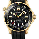 Omega Seamaster Diver 300M Omega Co-Axial Master Chronometer "James Bond" Limited Edition Set - 42 mm Yellow Gold Case - Black Dial - Black Rubber Strap Limited Edition of 257 - 210.62.42.20.01.001