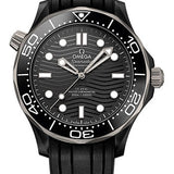 Omega Seamaster Diver 300M Co-Axial Master Chronometer Watch - 43.5 mm Black Ceramic Case - Unidirectional Bezel - Black Ceramic Dial - Black Rubber Strap - 210.92.44.20.01.001