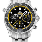 Omega Seamaster Diver 300 M Co-Axial Chronograph Watch - 44 mm Steel Case - Unidirectional Bezel - Black Dial - 212.30.44.50.01.002