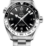 Omega Seamaster Planet Ocean 600 M Co-Axial Master Chronometer GMT Watch - 43.5 mm Steel Case - Bi-Directional Bezel - Black Ceramic Dial - 215.30.44.22.01.001